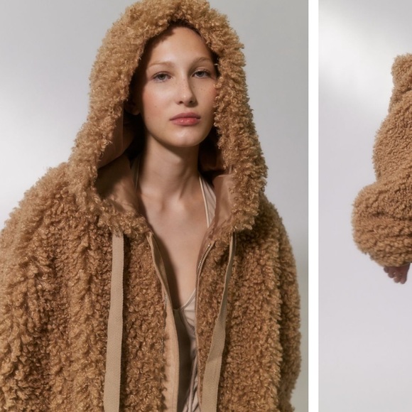 UO Casey sherpa hooded zip up oversized jacket - Picture 4 of 6